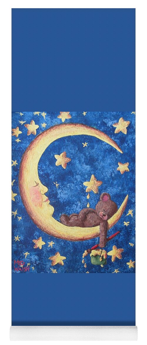 Children's Art Yoga Mat featuring the painting Teddy bear dreams by Megan Walsh