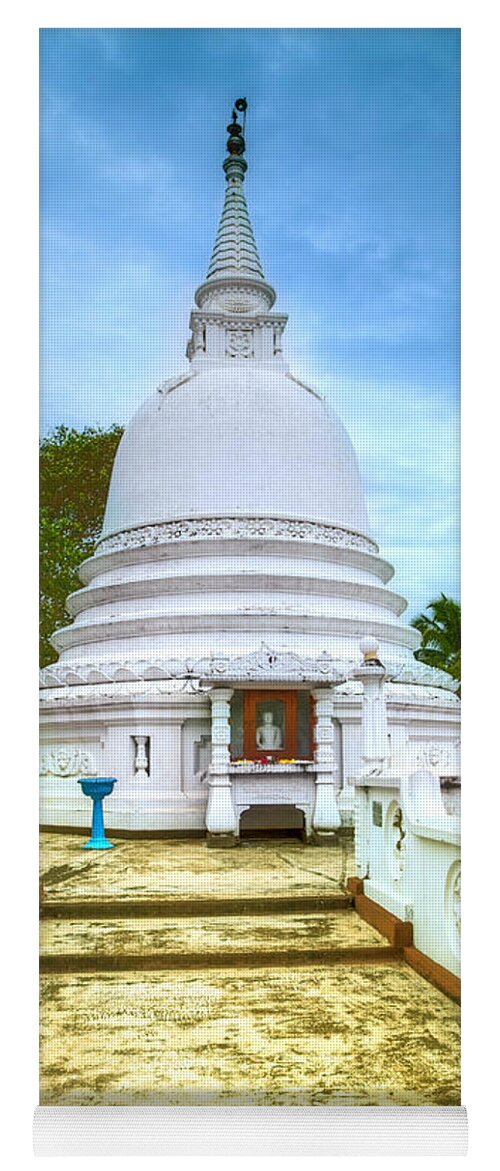 Tempel Yoga Mat featuring the photograph temple complex at the tropical island Sri Lanka by Gina Koch