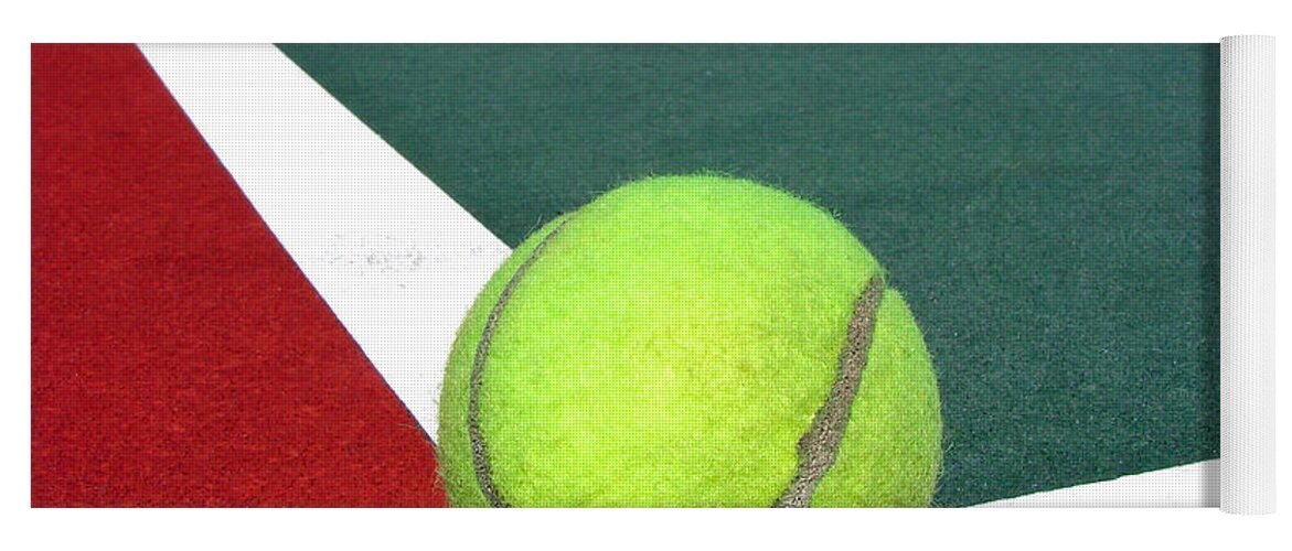 Tennis Yoga Mat featuring the photograph Tennis Ball on Court by Olivier Le Queinec