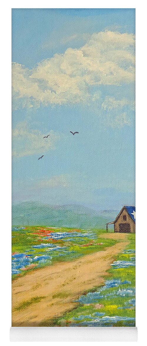 Texas Yoga Mat featuring the painting Texas High Sky by Jimmie Bartlett