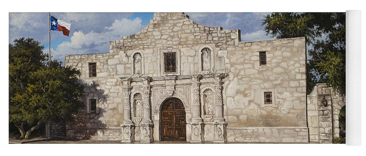 The Alamo Yoga Mat featuring the painting The Alamo by Kyle Wood