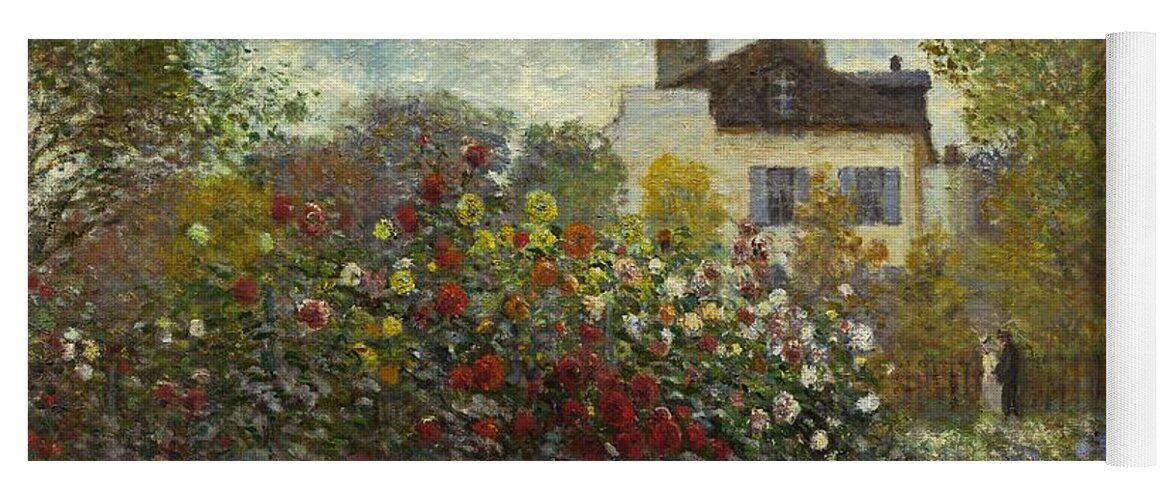 Claude Monet Yoga Mat featuring the painting The Artist's Garden In Argenteuil by Claude Monet
