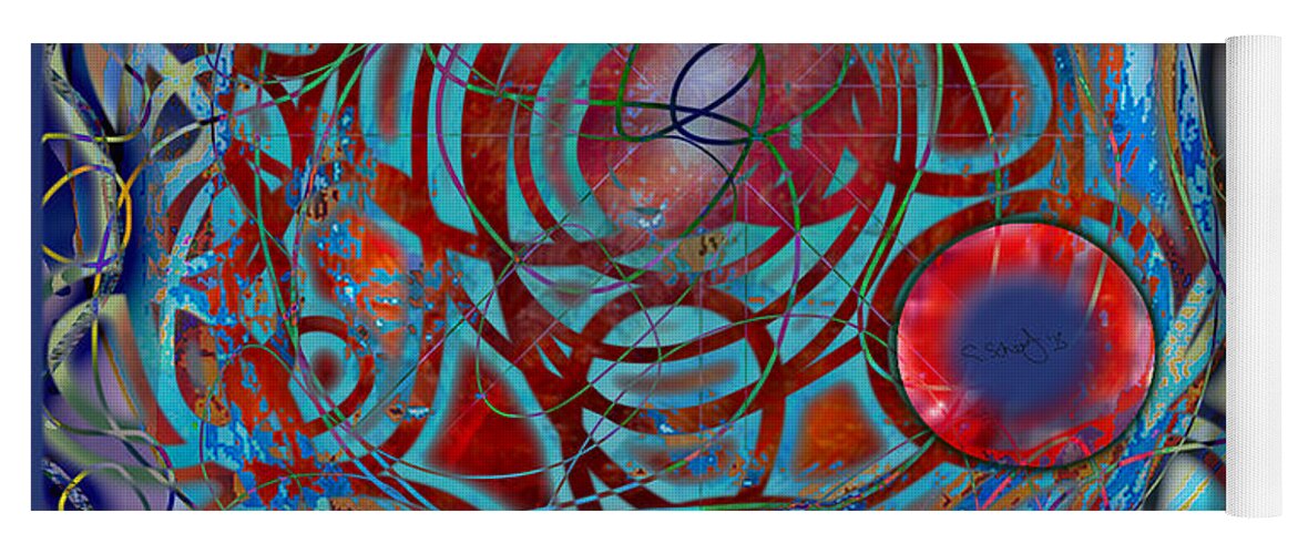 Abstract Yoga Mat featuring the digital art The Big Bang Grape Theory by Gabrielle Schertz