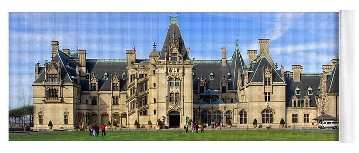 The Biltmore House Yoga Mat featuring the photograph The Biltmore Estate - Asheville North Carolina by Mike McGlothlen