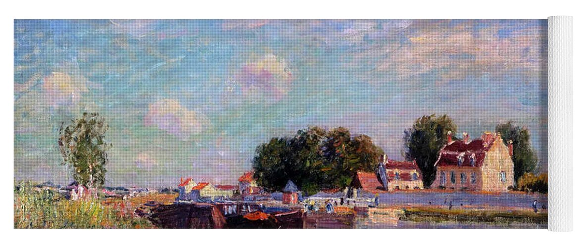 Alfred Sisley Yoga Mat featuring the painting The Canal at Saint-Mammes by Alfred Sisley