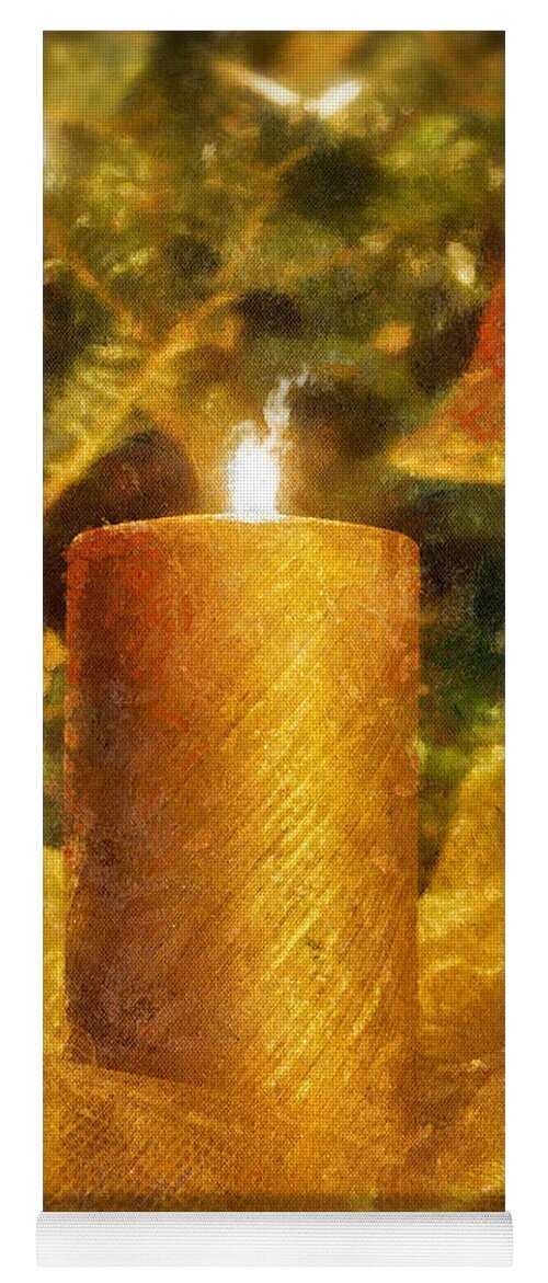 Candle Yoga Mat featuring the photograph The Christmas Candle by Lois Bryan