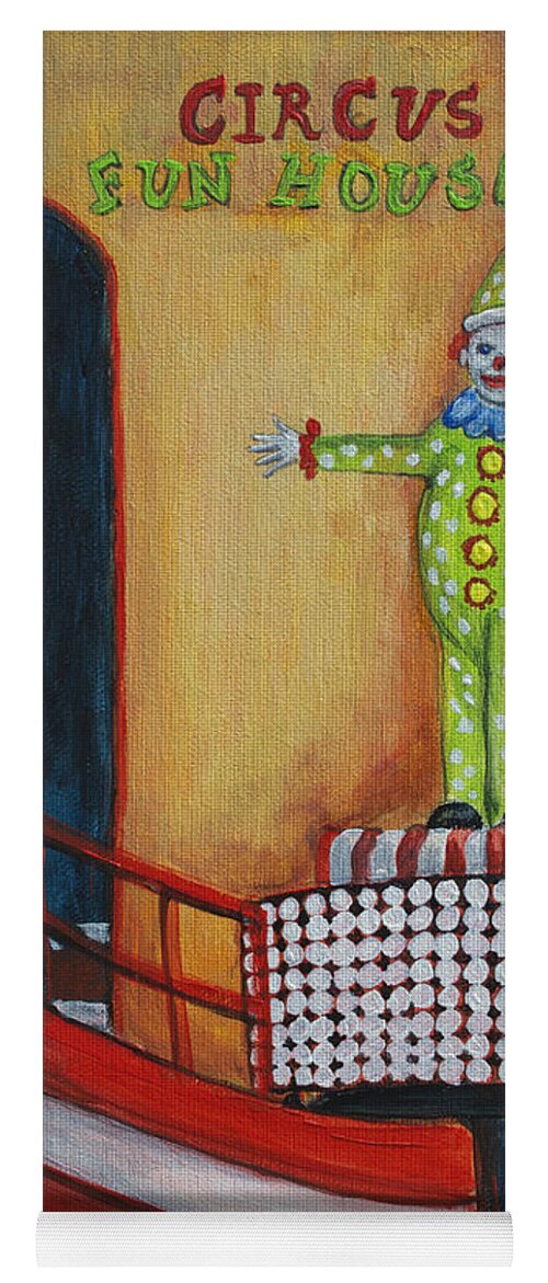 Asbury Art Yoga Mat featuring the painting The Circus Fun House by Patricia Arroyo