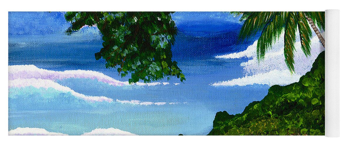 Landscape Yoga Mat featuring the painting The Coconut Tree by Laura Forde