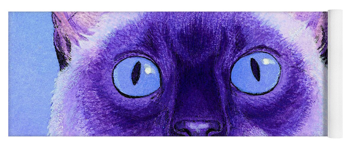 Cat Yoga Mat featuring the painting The Eyes Have It by Ann Ranlett