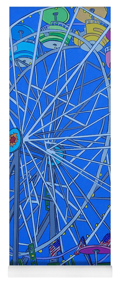 Stanko Yoga Mat featuring the painting The Ferris Wheel by Mike Stanko