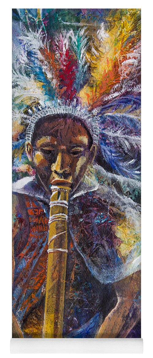 Flute-player Yoga Mat featuring the painting The Flute Player by Patricia Allingham Carlson