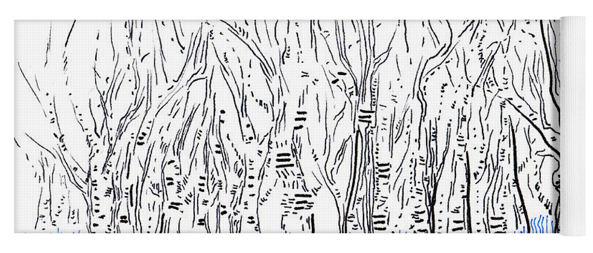 Art Card Yoga Mat featuring the drawing The forest for the Trees an ACEO by Regina Valluzzi