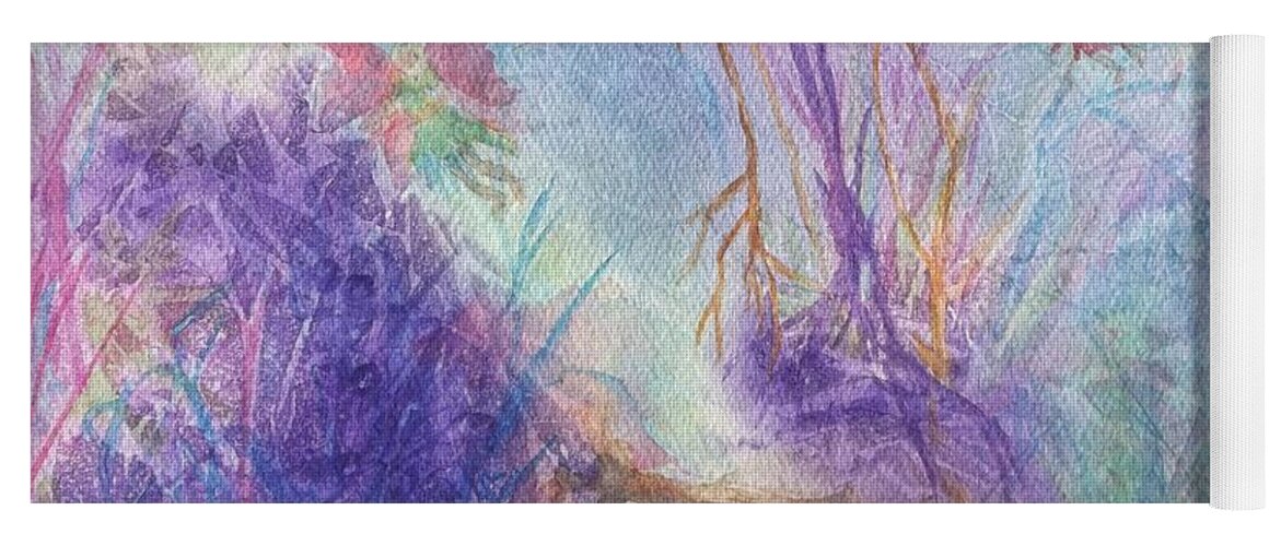 Fairy Yoga Mat featuring the painting The Gathering by Ellen Levinson