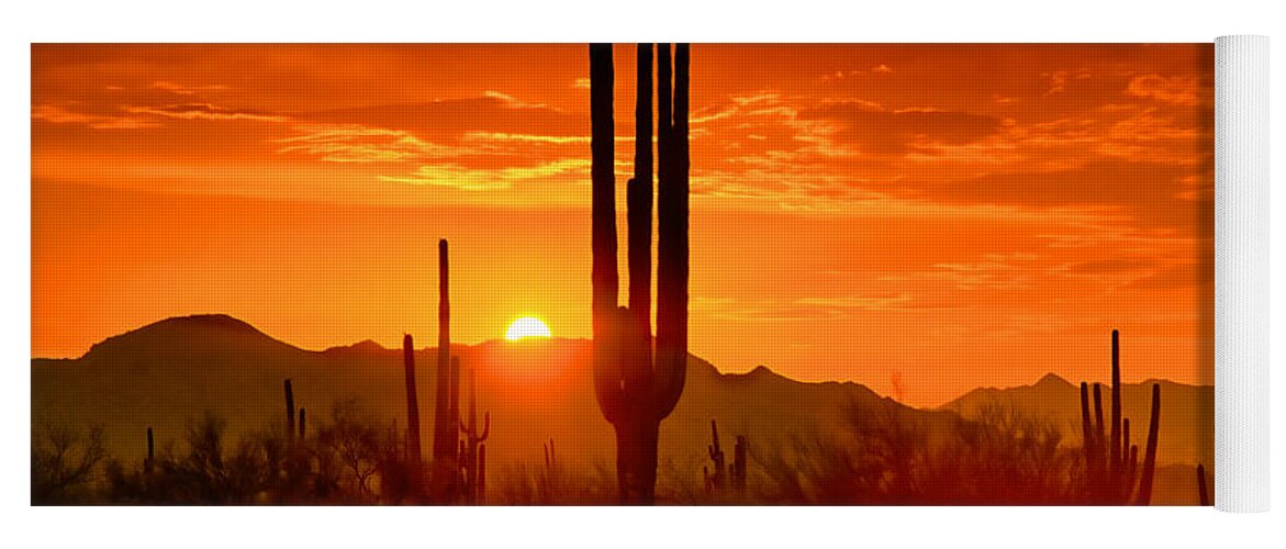 Sunset Yoga Mat featuring the photograph The Golden Southwest Skies by Saija Lehtonen