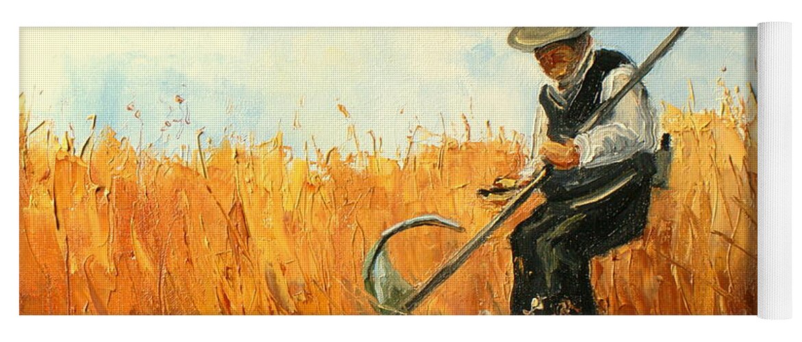 Harvest Yoga Mat featuring the painting The Harvester by Luke Karcz