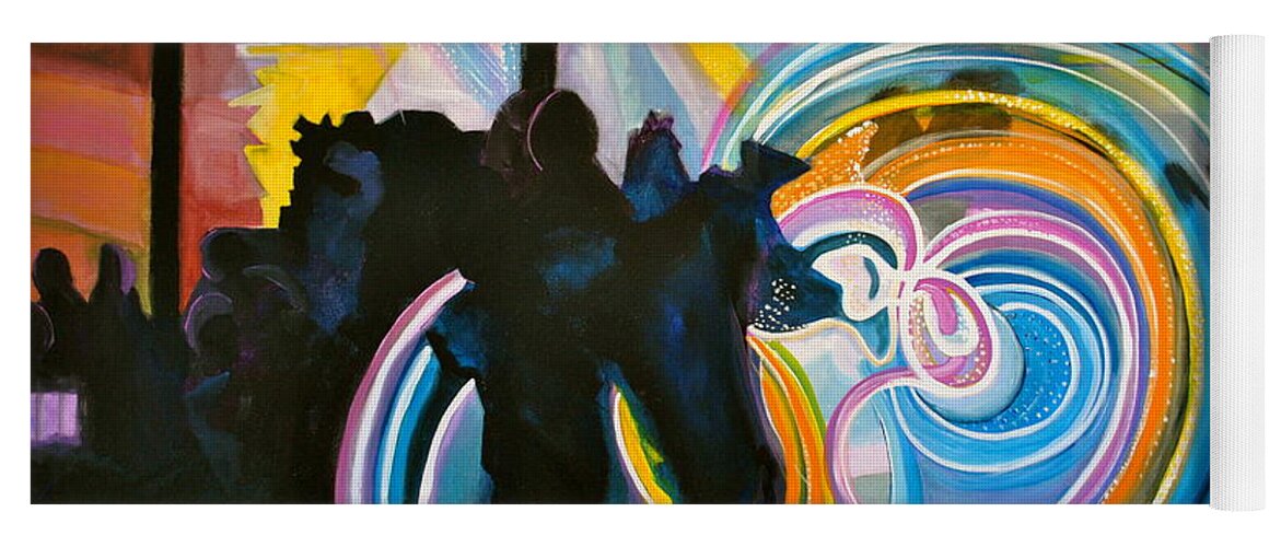Music Festivals Yoga Mat featuring the painting The Illuminated Dance by Patricia Arroyo