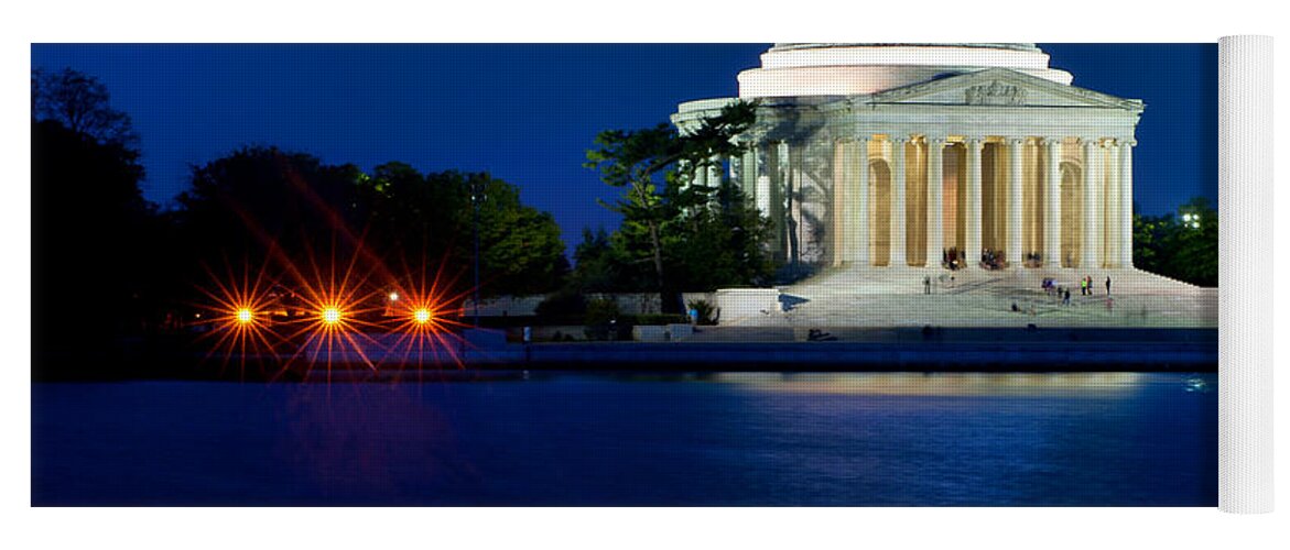 America Yoga Mat featuring the photograph The Jefferson Memorial at the Blue Hour of Twilight by Mitchell R Grosky
