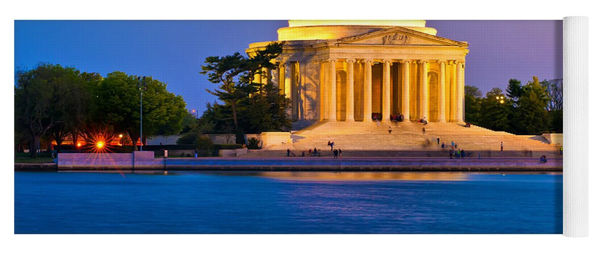 America Yoga Mat featuring the photograph The Jefferson Memorial at Twilight by Mitchell R Grosky