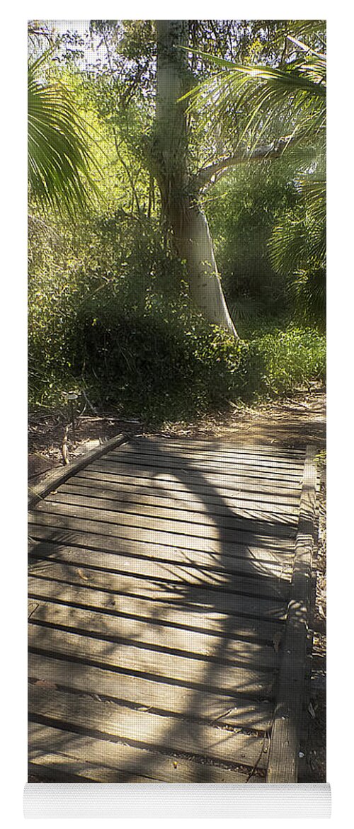 Nature Yoga Mat featuring the photograph The Journey Along the Path Comes with Light and Shadows by Lucinda Walter