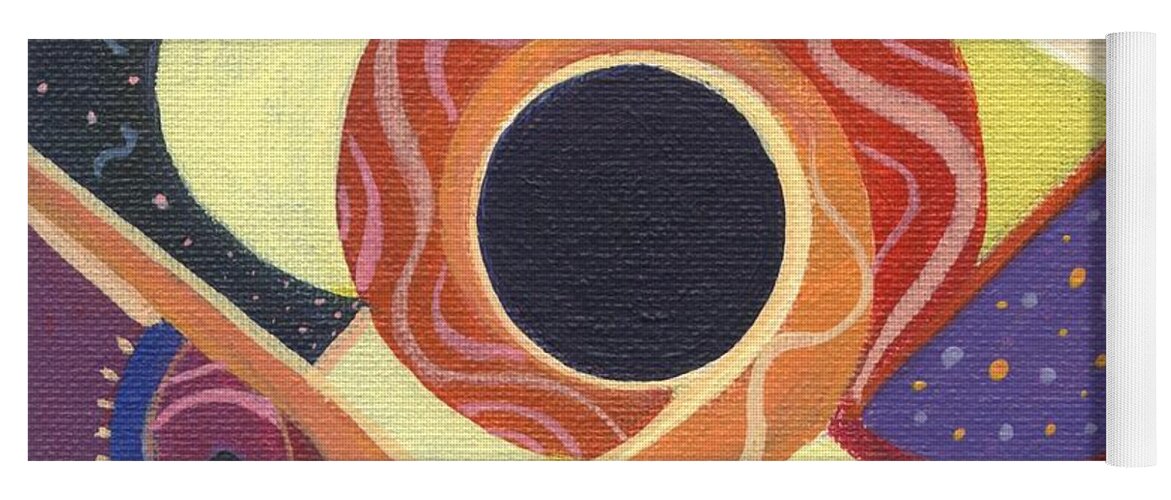 Abstract. Figurative Yoga Mat featuring the painting The Joy of Design X X by Helena Tiainen