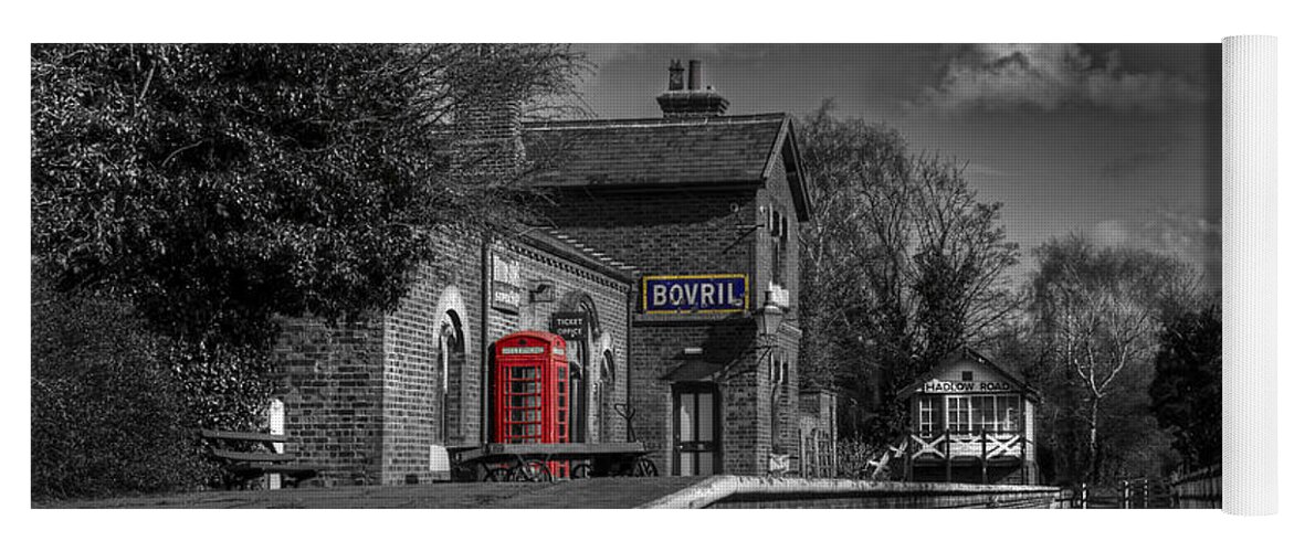 Wirral Yoga Mat featuring the photograph The Old Red Telephone Box by Spikey Mouse Photography