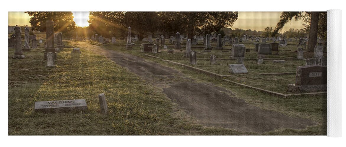 Cemetery Yoga Mat featuring the photograph The Path to Light by Jason Politte