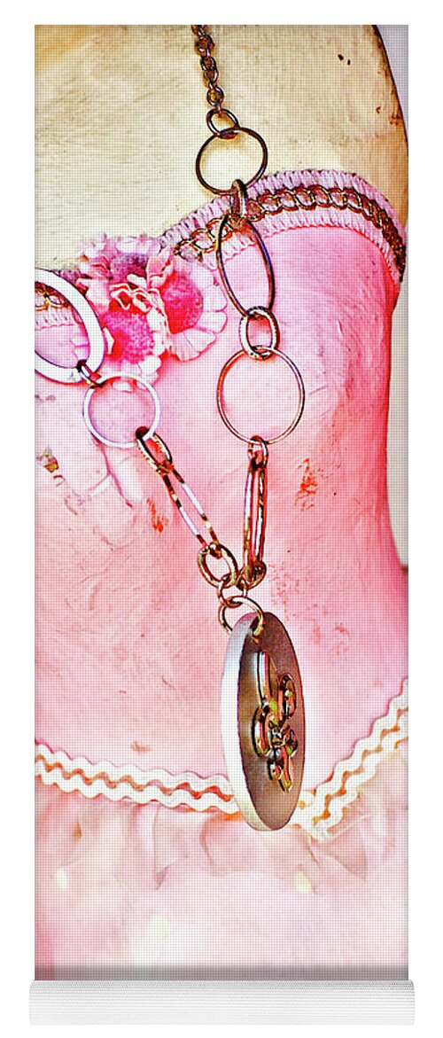 Dress Yoga Mat featuring the photograph The Pink Tutu Dress with the Fleur de Lis by Kathleen K Parker