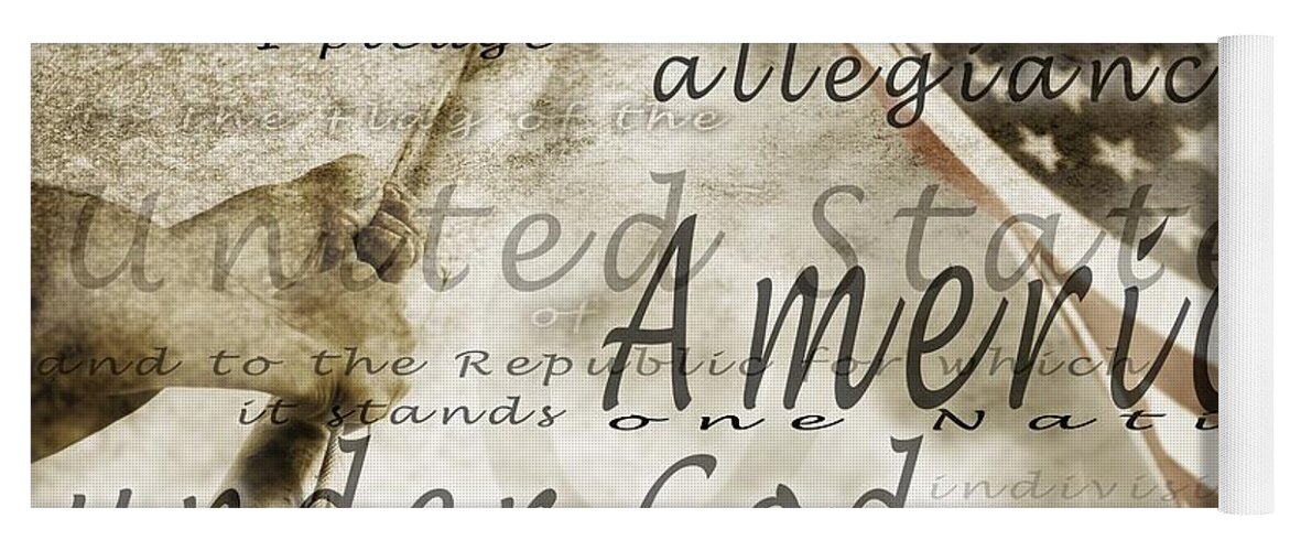 America Yoga Mat featuring the photograph The Pledge Of Allegiance And An by Chris and Kate Knorr