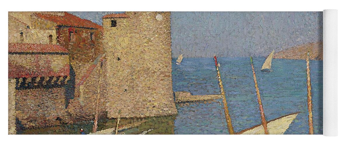 Henri Martin Yoga Mat featuring the painting The Port of Collioure by Henri Martin