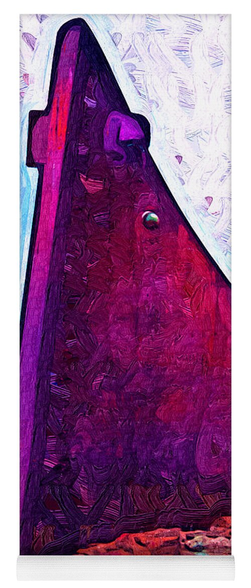 Abstract Yoga Mat featuring the digital art The Purple Pink Wedge by Kirt Tisdale