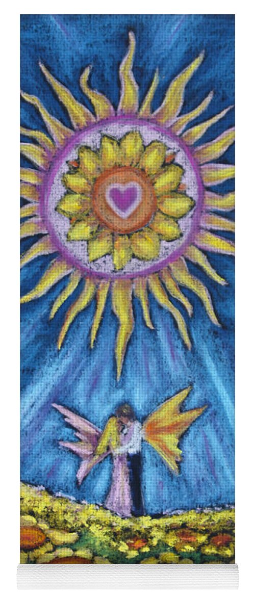 Art Yoga Mat featuring the pastel The Radiant Sun by Diana Haronis