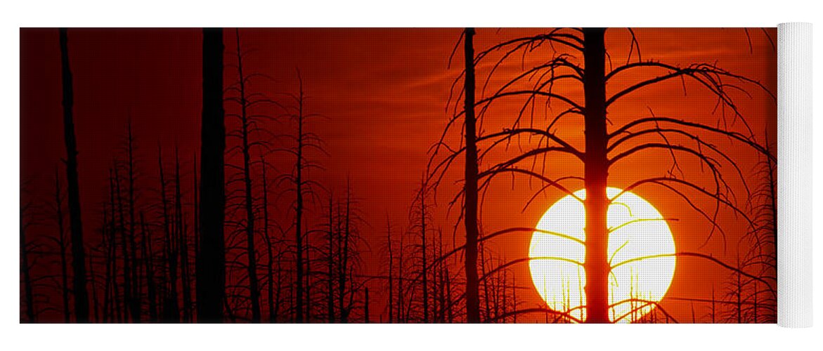 Buffalo Creek Fire Photograph; Buffalo Creek Fire Canvas Print; Red Sun Photograph Yoga Mat featuring the photograph The Red Planet by Jim Garrison