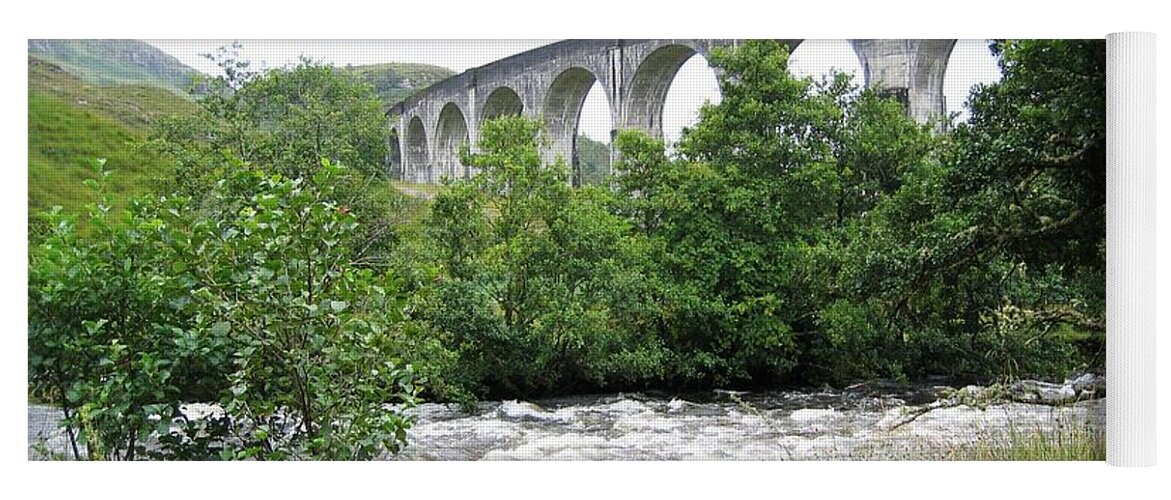 Scottish Highlands Yoga Mat featuring the photograph The River And The Viaduct by Denise Railey