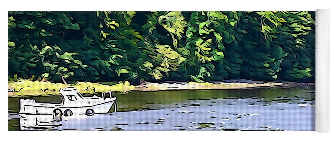 Boat Yoga Mat featuring the photograph The River Eske by Norma Brock