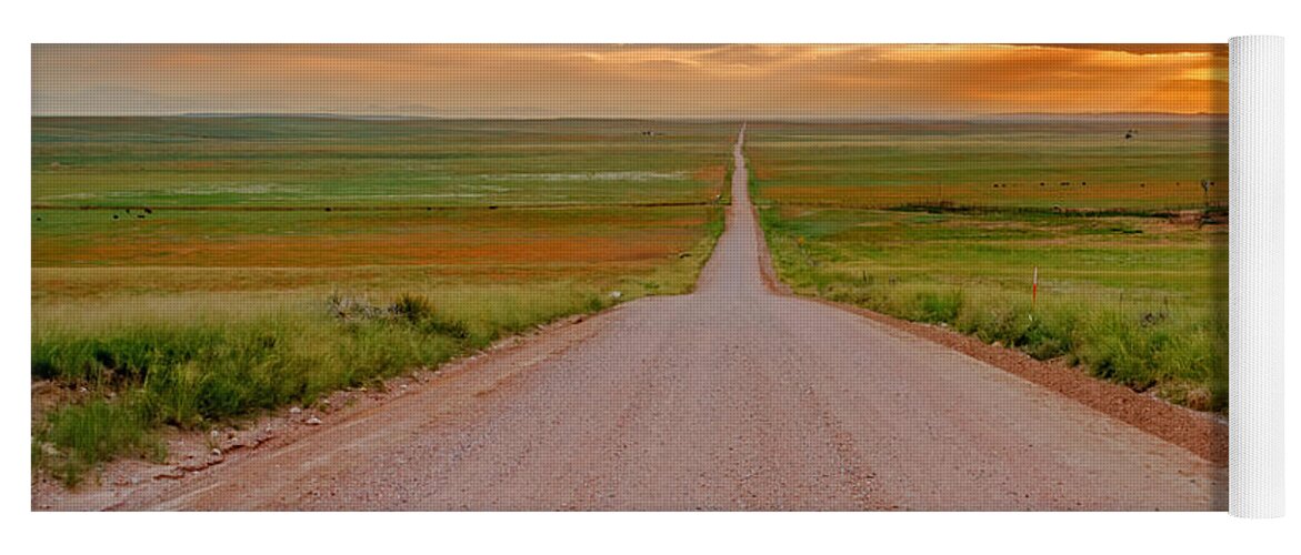 Pawnee National Grasslands Yoga Mat featuring the photograph The Road Less Traveled by Teri Virbickis