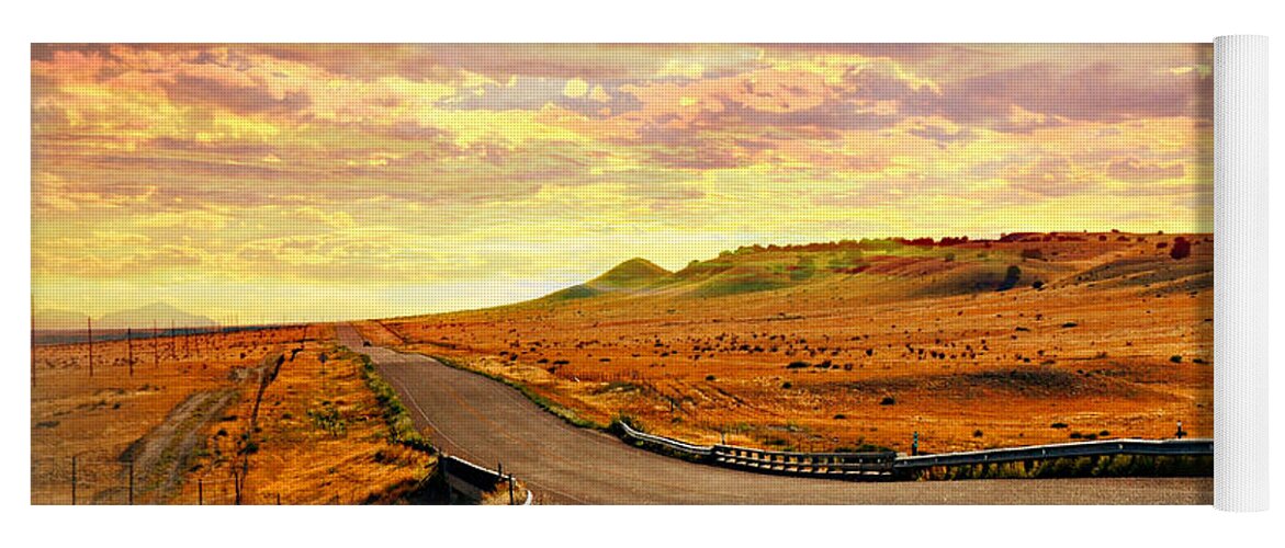 Sunset Yoga Mat featuring the photograph The Road Less Trraveled Sunset by Marty Koch