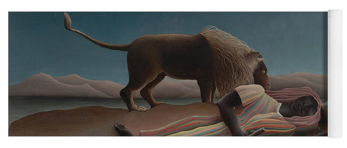 Henri Rousseau Yoga Mat featuring the painting The Sleeping Gypsy by Henri Rousseau