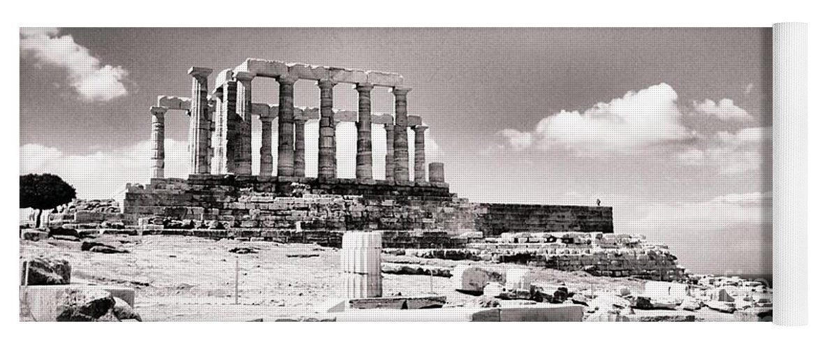 Temple Of Poseidon Yoga Mat featuring the photograph The Temple of Poseidon by Denise Railey