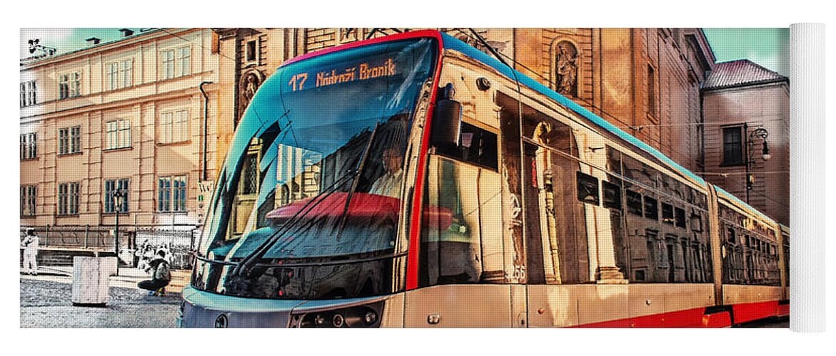 Prague Yoga Mat featuring the photograph The Tram of Wishes. Prague by Jenny Rainbow