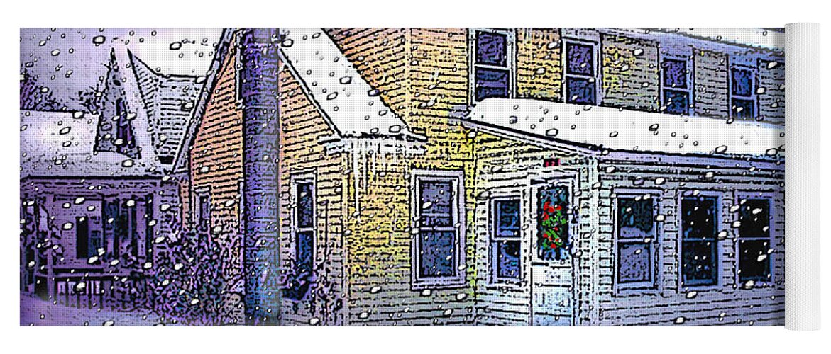 Vermont Yoga Mat featuring the digital art The Vermont Homestead by Nancy Griswold