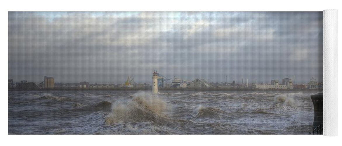 Lighthouse Yoga Mat featuring the photograph The Wild Mersey 2 by Spikey Mouse Photography