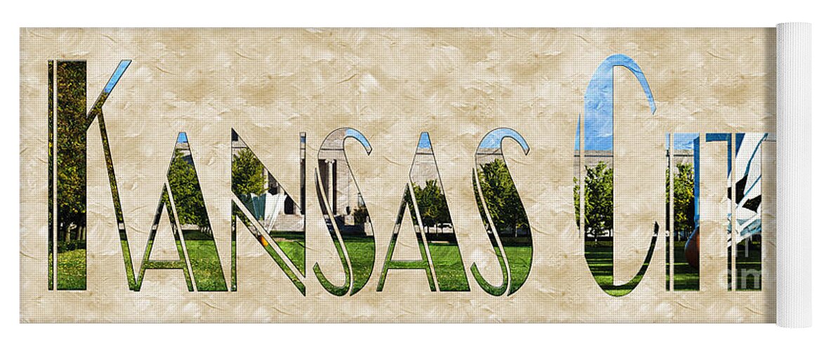Andee Design Nelson Atkins Art Museum Yoga Mat featuring the photograph The Word is Kansas City by Andee Design
