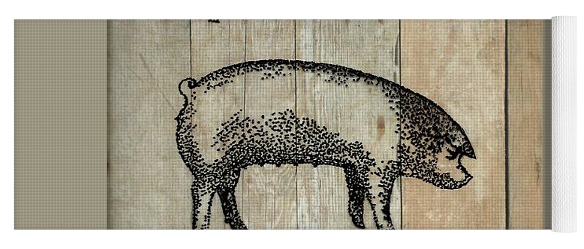 Chester White Boar Yoga Mat featuring the photograph Three Pigs 1 by Larry Campbell
