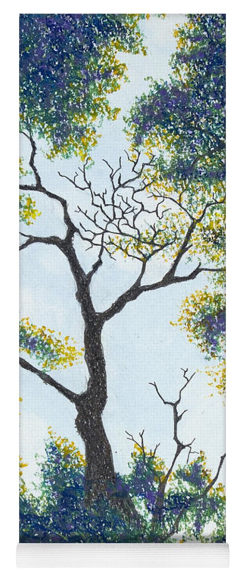 Ozarks Yoga Mat featuring the pastel Through the Tree - Lake of the Ozarks by Michele Fritz