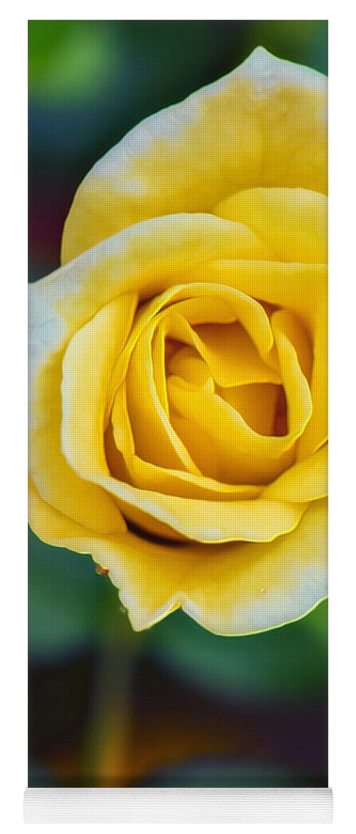 Rose Yoga Mat featuring the photograph Tiny Yellow Teacup Rose by Bill and Linda Tiepelman