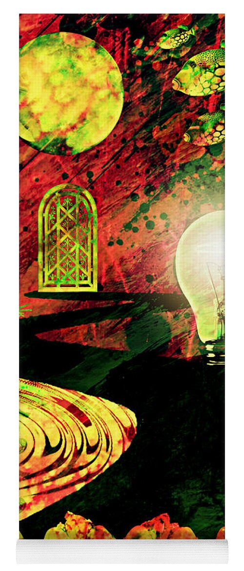 Surreal Yoga Mat featuring the mixed media To the Light by Ally White