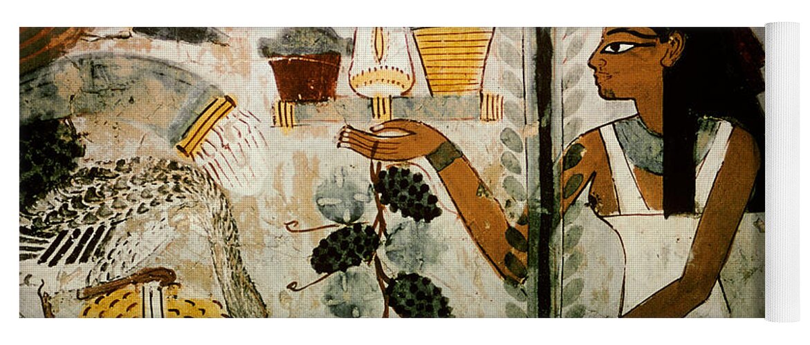 Ancient Egypt Yoga Mat featuring the painting Tomb Painting Of Banquet Scene by George Holton