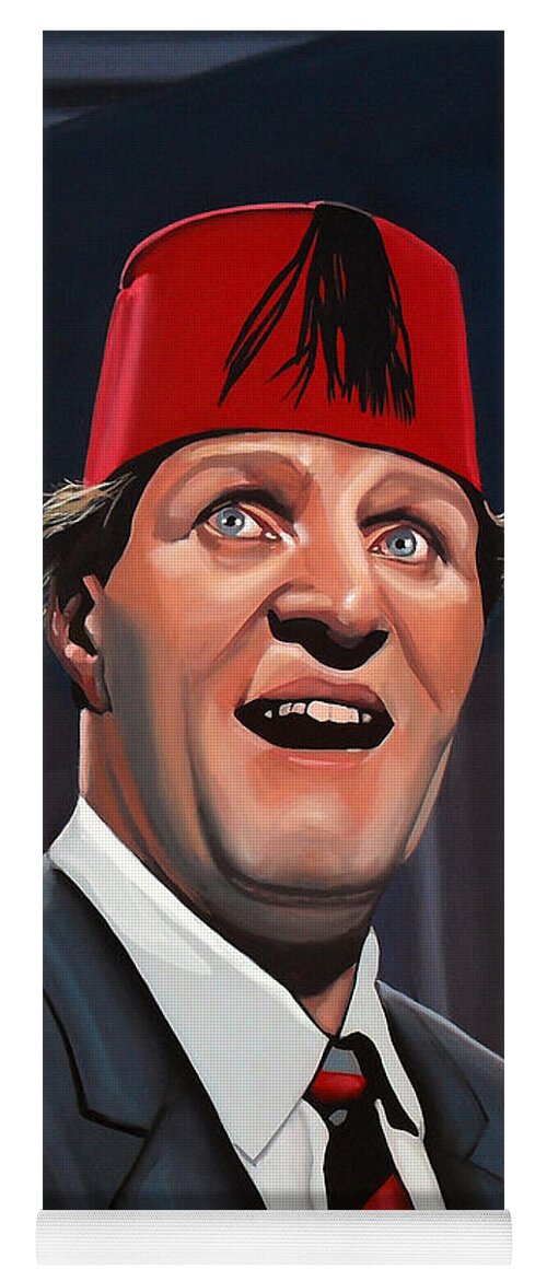 Tommy Cooper Yoga Mat featuring the painting Tommy Cooper by Paul Meijering