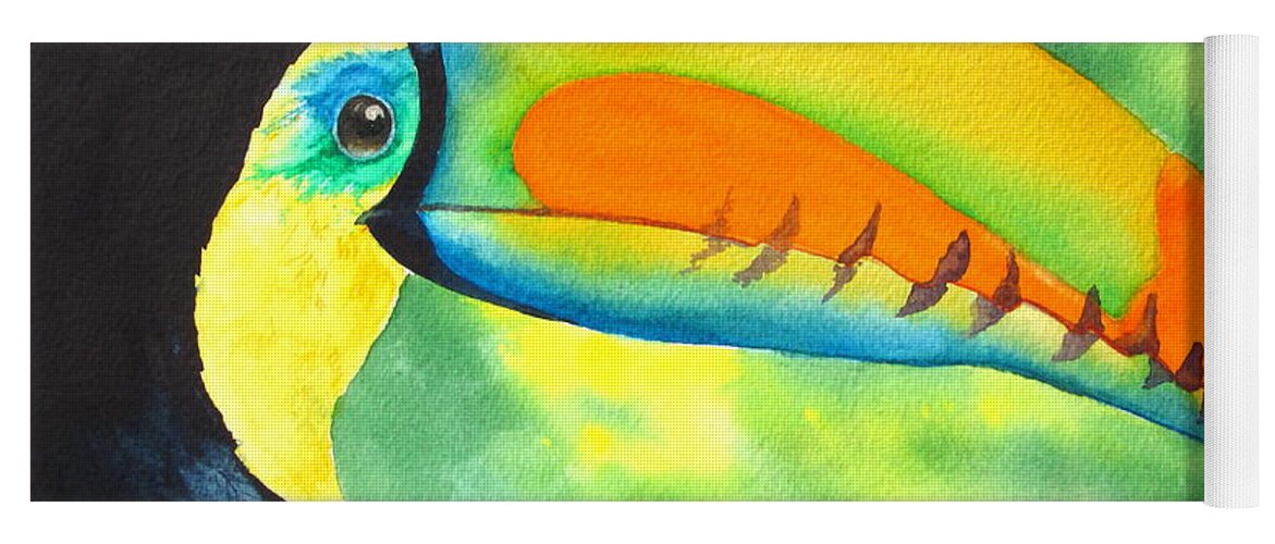 Toucan Yoga Mat featuring the painting Tookey by Diane DeSavoy