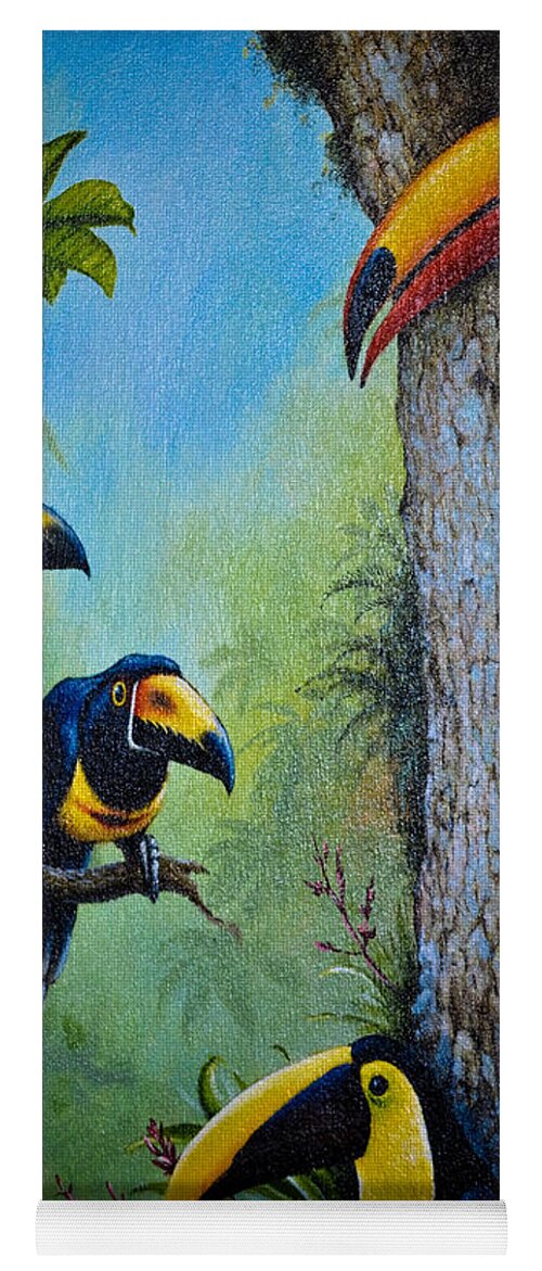 Toucan Yoga Mat featuring the photograph Toucan Plunder Party by Gary Keesler